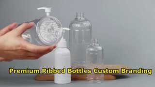 Flacons à pompe pour lotion PET nervurés de qualité supérieure pour votre marque
