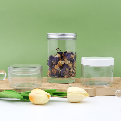 Bouteille de crème cosmétique PET transparente sur mesure avec couvercle à vis