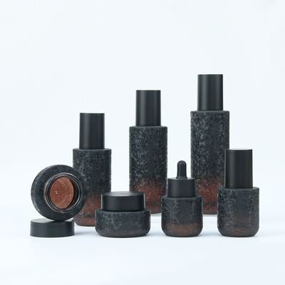 Bouteille cosmétique en verre glacé personnalisable pour crèmes et lotions