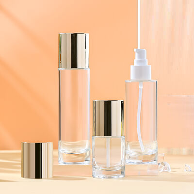 Bouteille en verre transparent écologique et imperméable pour emballage cosmétique personnalisable